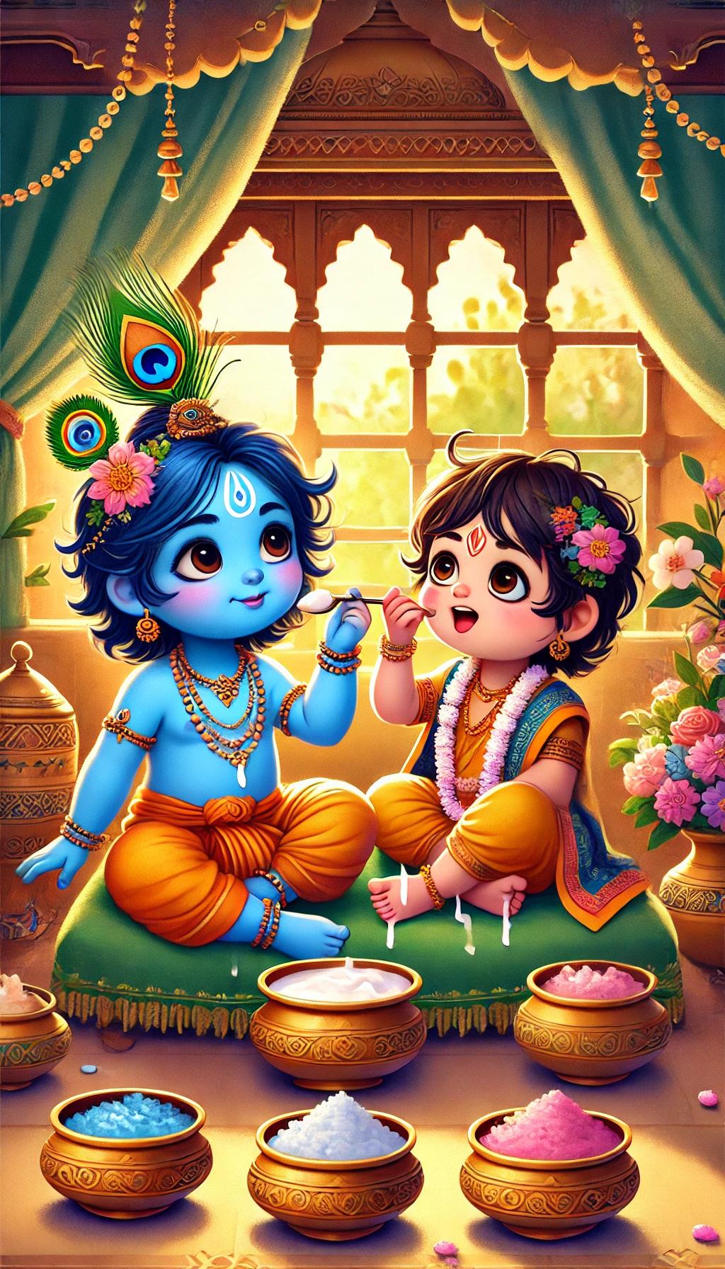 krishna-balraam-eating-food