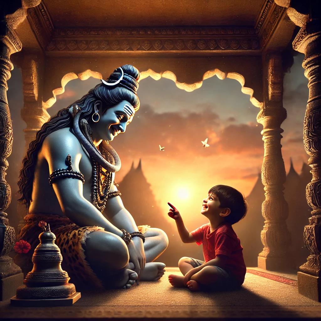 lord shiva pay with a cute child